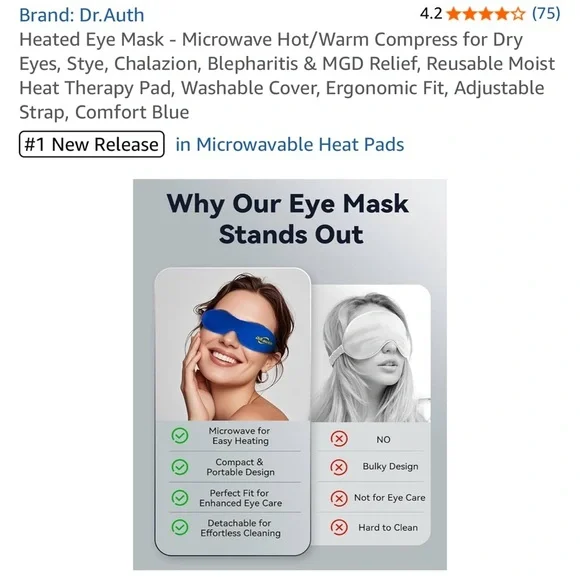 Dr.Auth Heated Eye Mask - Comfort Blue - Picture 2 of 9
